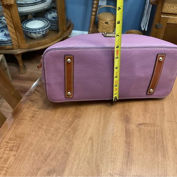 Dooney & Bourke Mauve Pebble Leather Carter Satchel - Picture 10 of 16